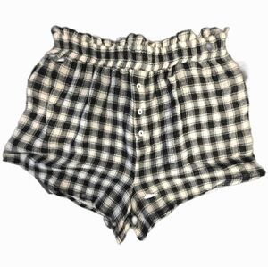 NWT - HEM & THREAD - Plaid Black and White Women Shorts - Size Medium